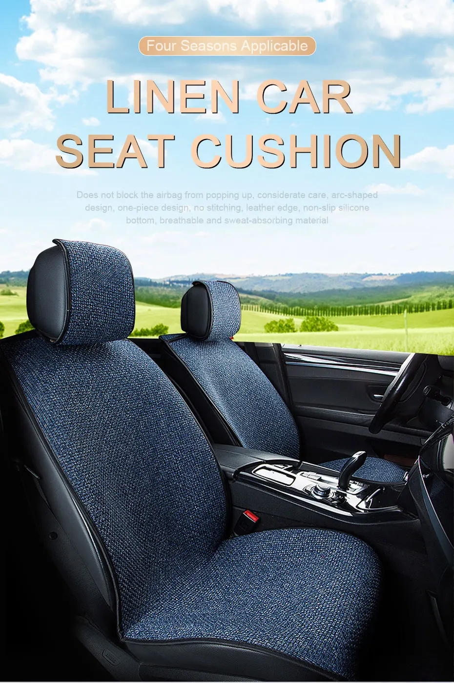 Funda de lino para asiento de coche