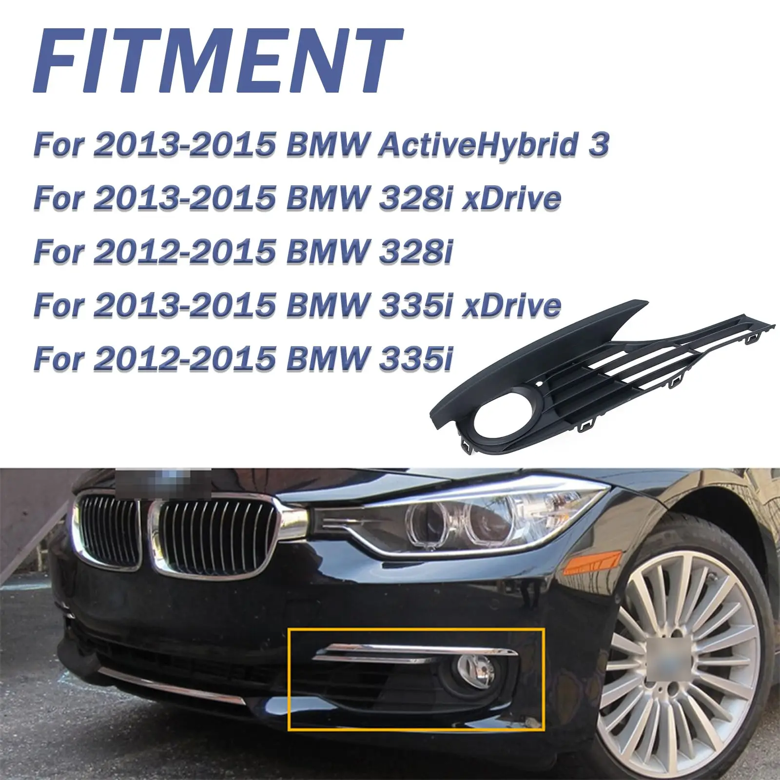 Detalle de la moldura inferior del paragolpes BMW