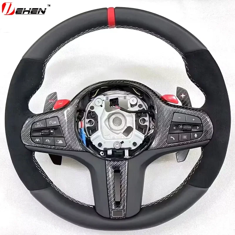 Panel decorativo para volante de coche de fibra de carbono detalle lateral