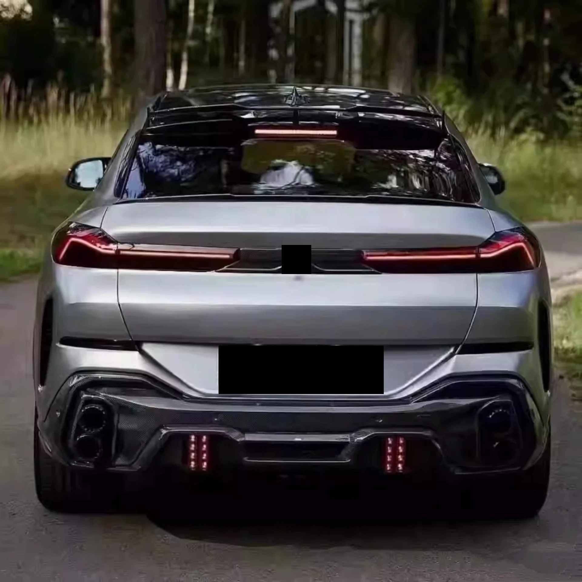 Kit de carrocería, alerón de labio trasero de fibra Caron para BMW X6 G06 2019, nuevo estilo modificado, pala trasera, accesorios para coche - imagen 5