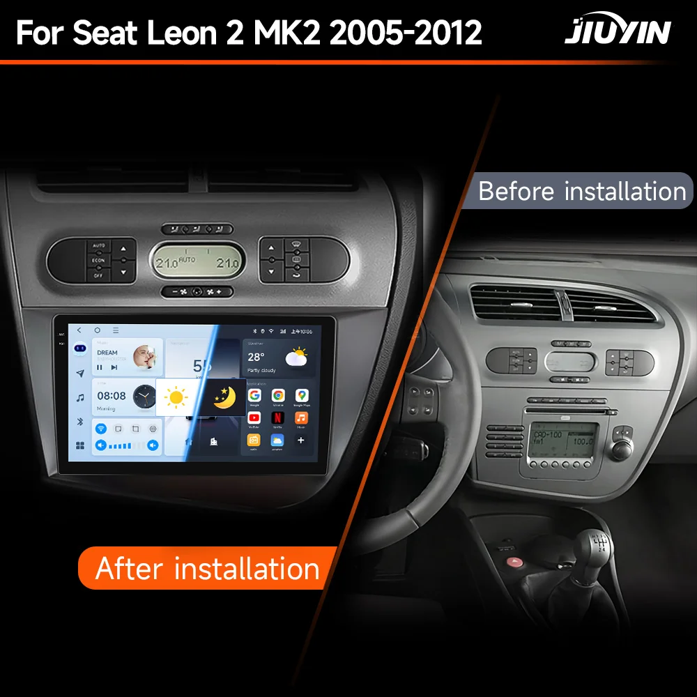 JIUYIN Radio 2 DIN inalámbrica con CarPlay para Seat León II - imagen 4