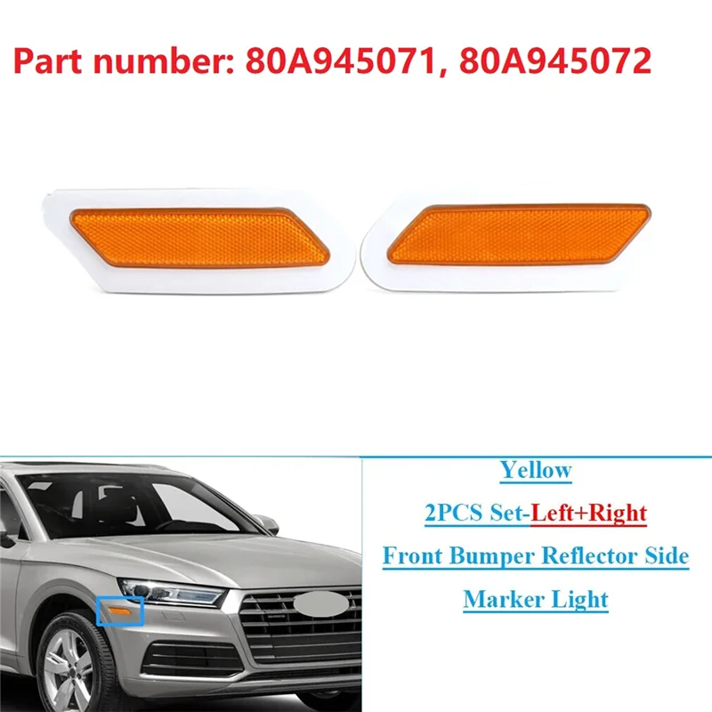 Par de luces de posición laterales ámbar para Audi Q5/SQ5 (2018-2020) - imagen 3