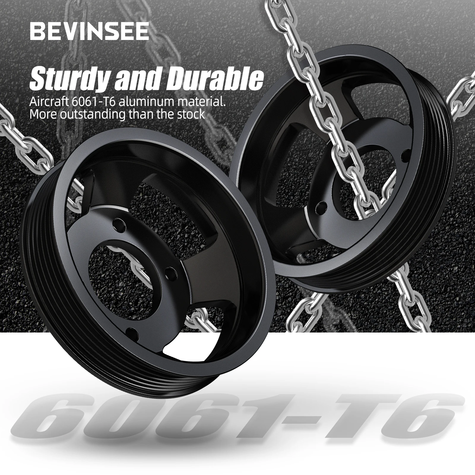 BEVINSEE Water Pump Pulley For BMW E46 E39 E60 E61 E38 E65 X3 E83 X5 E53 Z4 E85 E86 Z3 325i 330i 328i 525i 530i M52TU M54 Engine - imagen 4