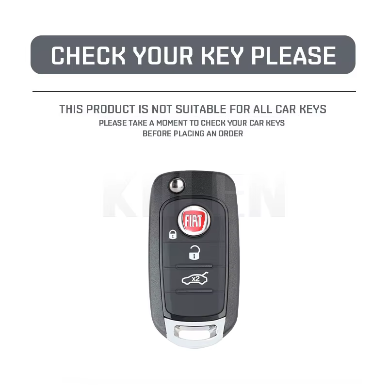 Funda de TPU negra para llave de coche FIAT