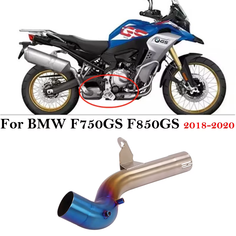 Slip On para BMW F750GS F850GS F 850 GS 2018 2019 2020 Escape de motocicleta tubo de enlace medio de acero inoxidable Mufller