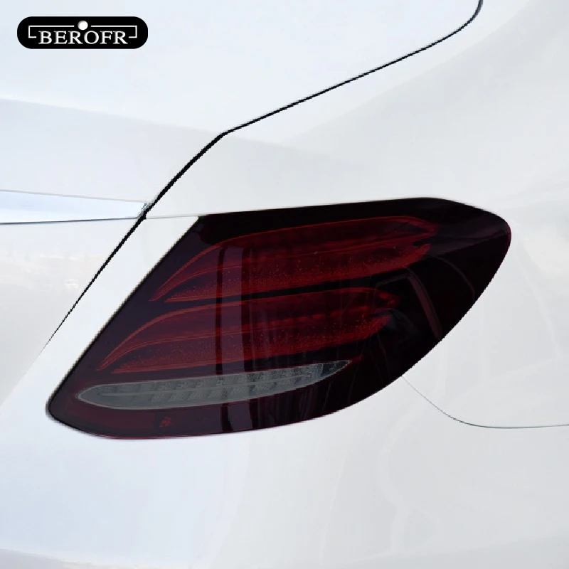 Para Mercedes Benz Clase E W213 C238 S213 A238 E63 AMG tinte de faro de coche película protectora negra luz trasera pegatina transparente de TPU - imagen 2