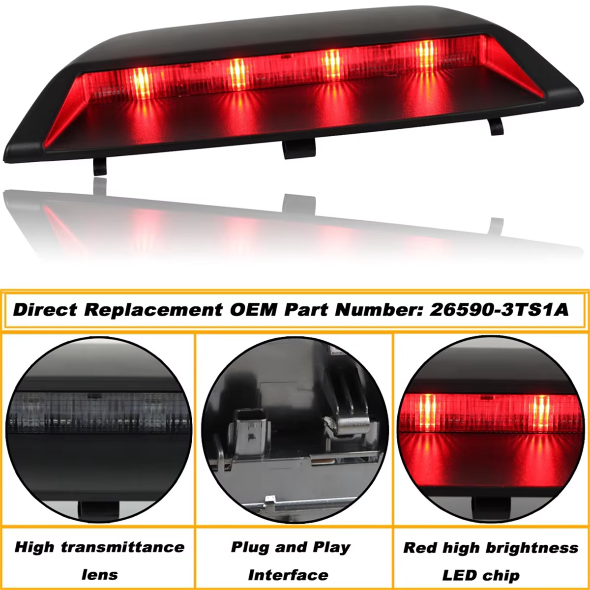 Luz freno LED montaje alto Nissan Altima 2013-2018 26590-3TS1A - imagen 3