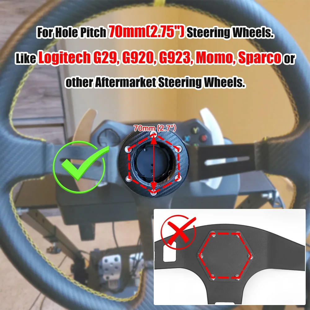 Placa adaptadora volante Logitech G29 G920 G923 70mm PCD - imagen 4