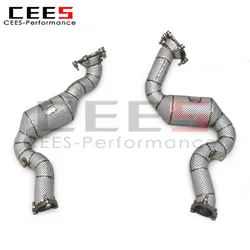 Cees downpipe catalizado de alto flujo para Audi RS6 C7 4.0 T