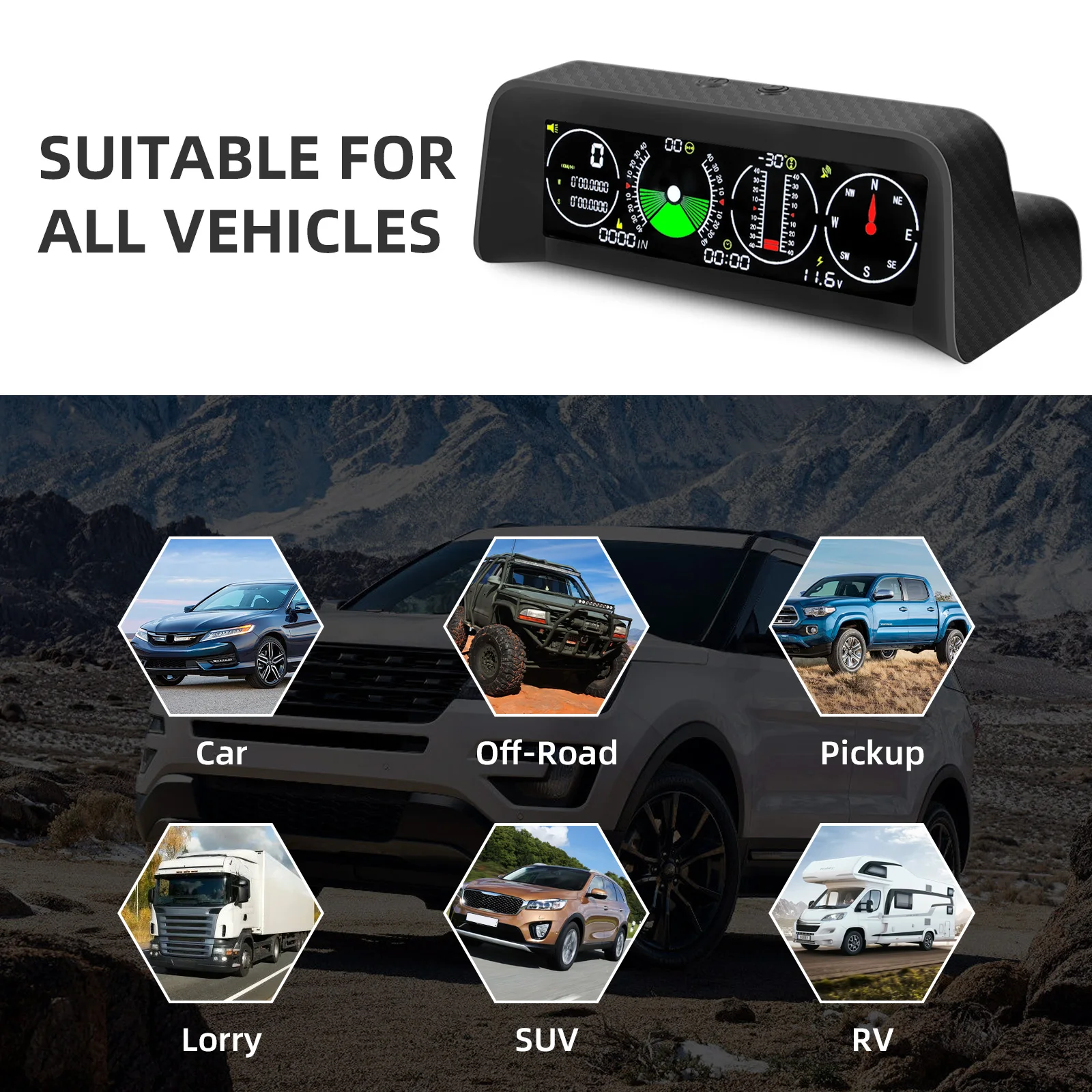 Velocímetro GPS X90 Head Up Display con inclinómetro y brújula - imagen 3