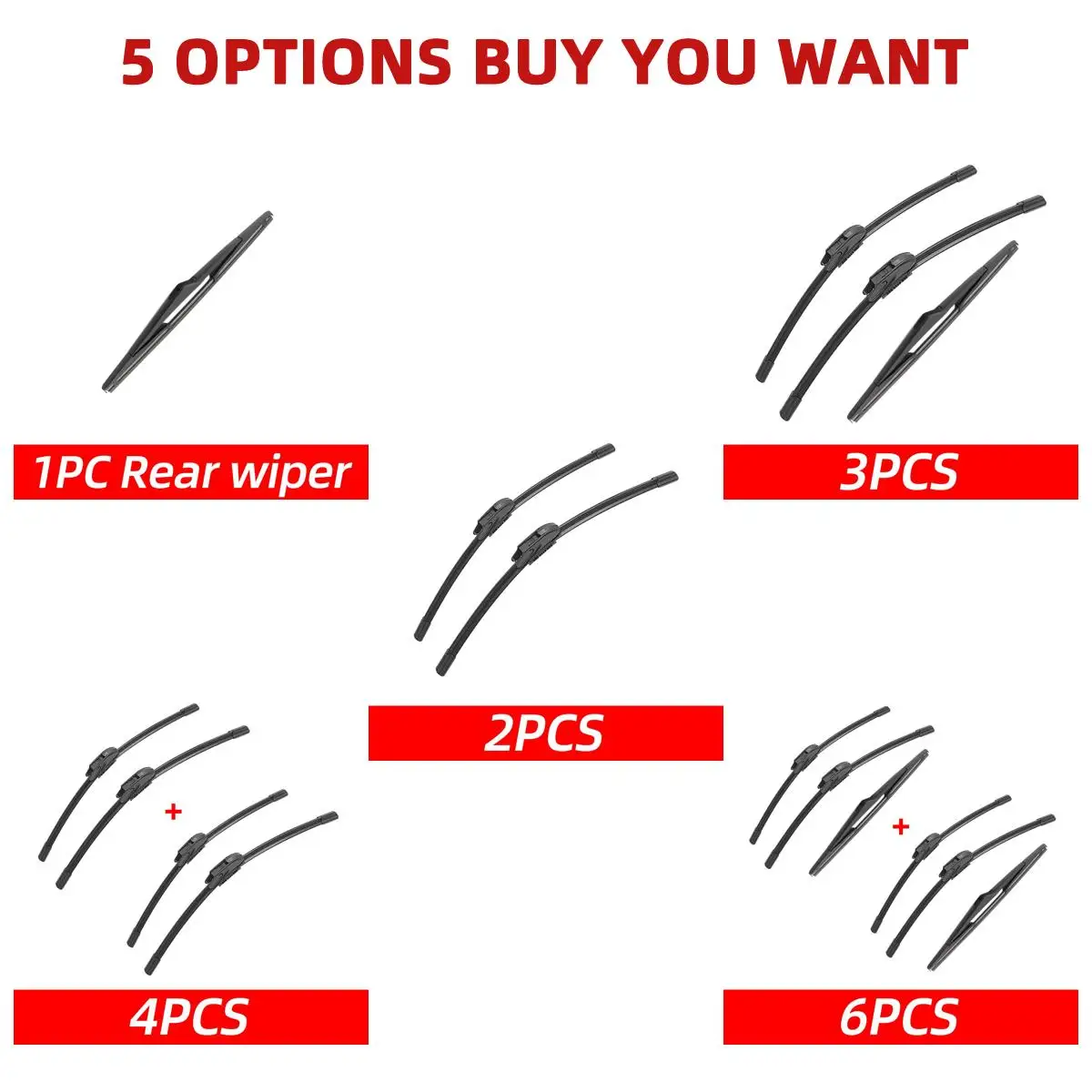 1/2/3/4/6 Uds limpiaparabrisas de coche para Mitsubishi Colt Hatchback MK6 5 puertas 2008-2012 limpiaparabrisas delanteros y traseros cepillos accesorios para automóviles - imagen 3