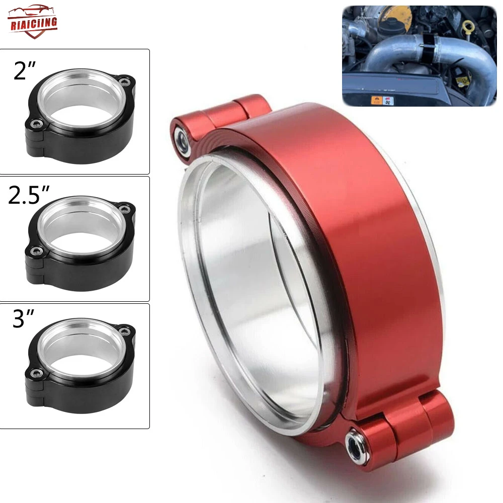 Abrazadera de banda en V para turbo y escape con brida de aluminio anodizado