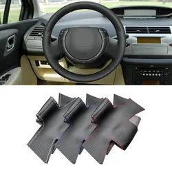 Funda volante trenzada cuero perforado cosida a mano Citroen C4 2007