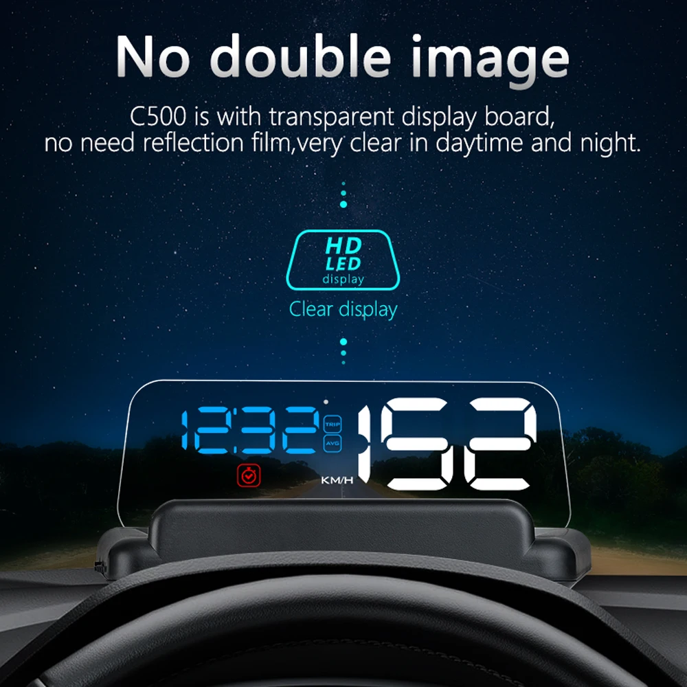 HUD C500 velocímetro parabrisas – RPM y voltios - imagen 2