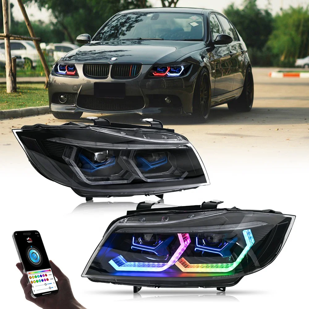 Faros delanteros LED RGB con DRL, antiniebla e intermitentes para BMW E90 - imagen 2
