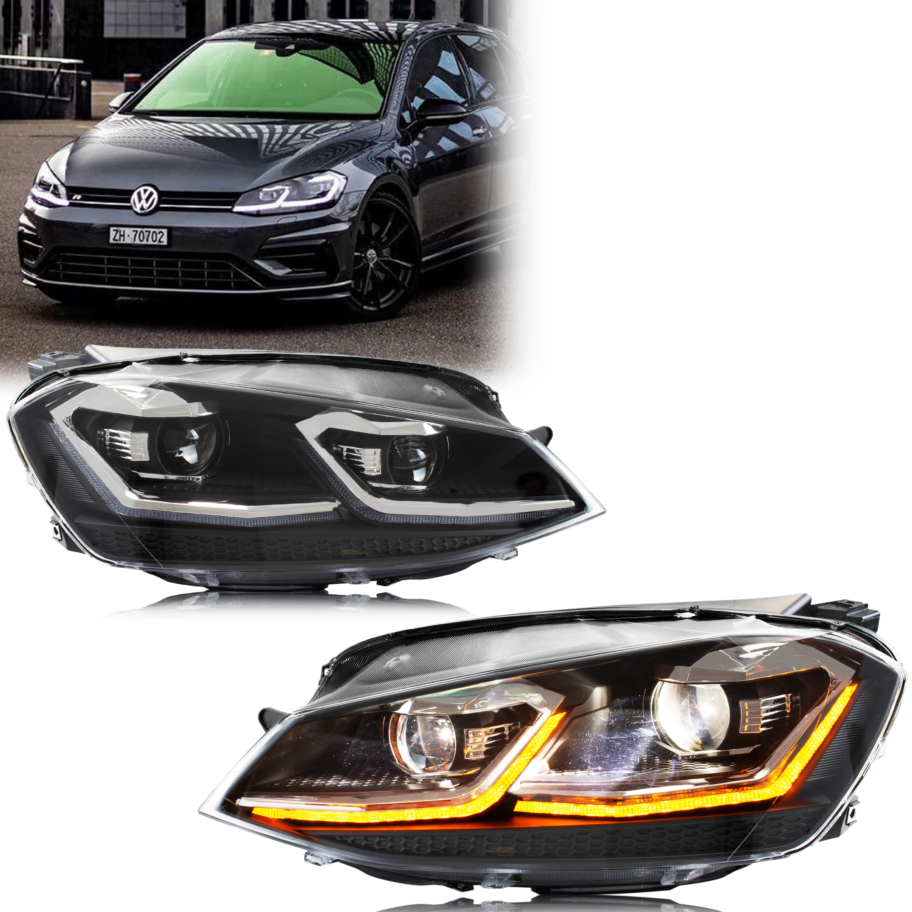 Faros LED para Golf 7 MK7 (2013-2017) con giro secuencial - no GTI