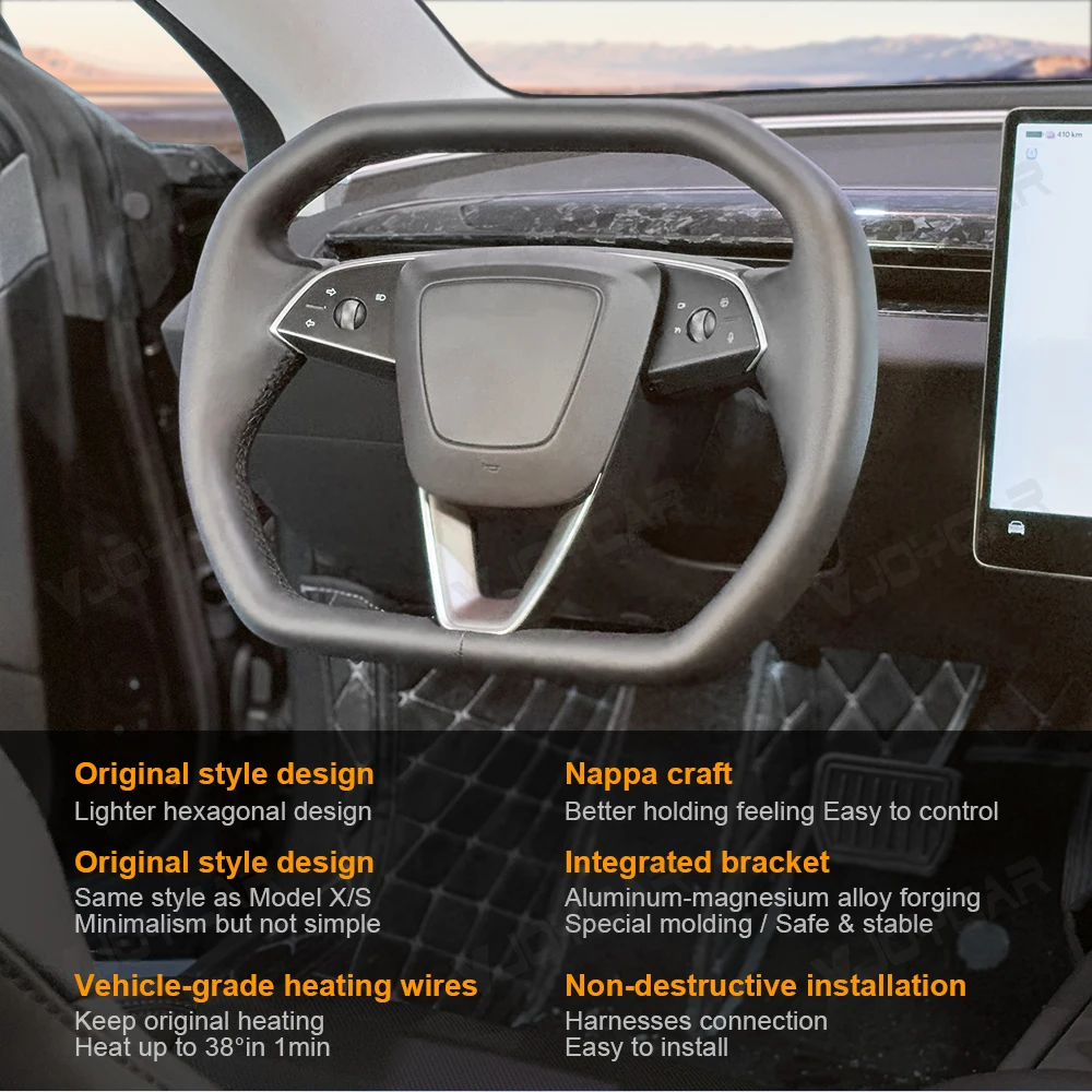Volante Yoke Vjoycar para Tesla Model 3 - Accesorio interior - imagen 3