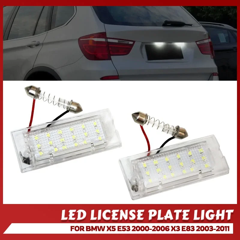 Luces LED de matrícula Canbus para BMW X5 E53 y X3 E83, blancas