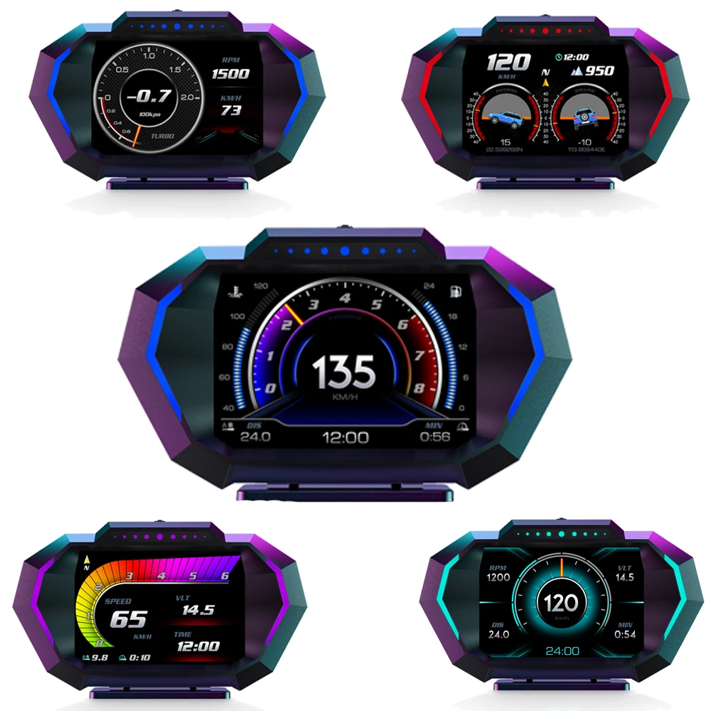 Cuadro instrumentos digital OBD2 GPS HUD velocímetro multifunción