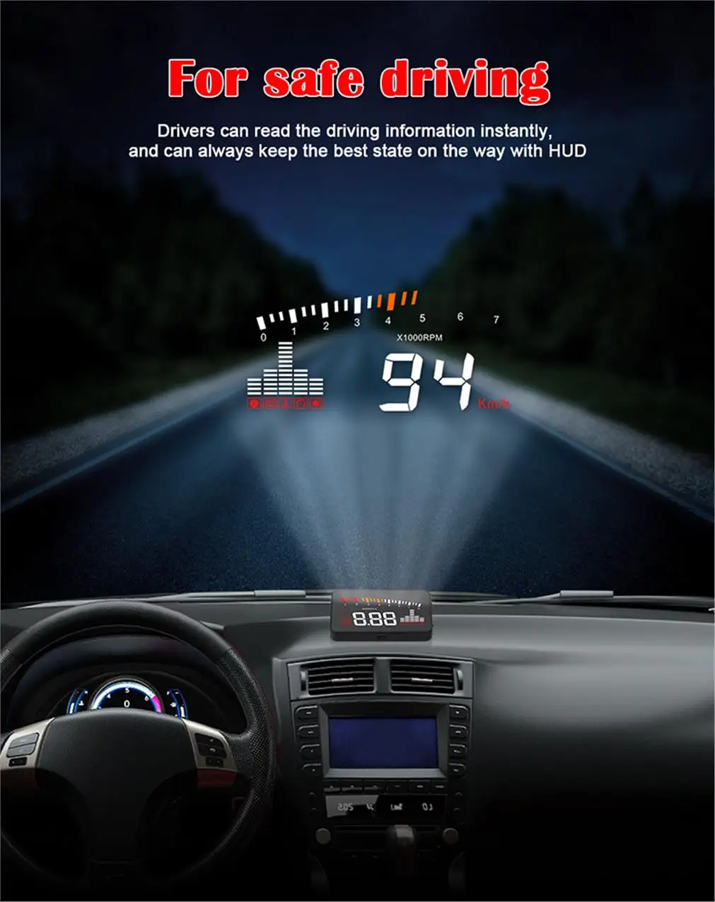 Pantalla y funciones del Head Up Display