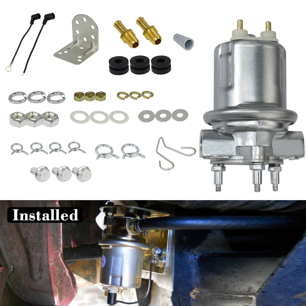 Bomba de combustible PQY instalada en línea mostrando configuración típica en vehículo