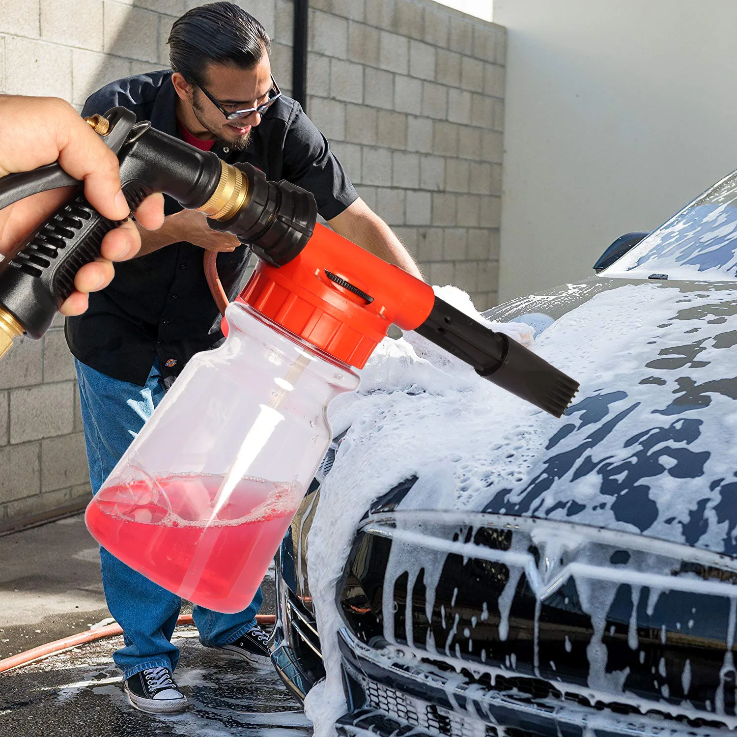 Pistola de espuma para lavado de coches - uso domestico baja presion