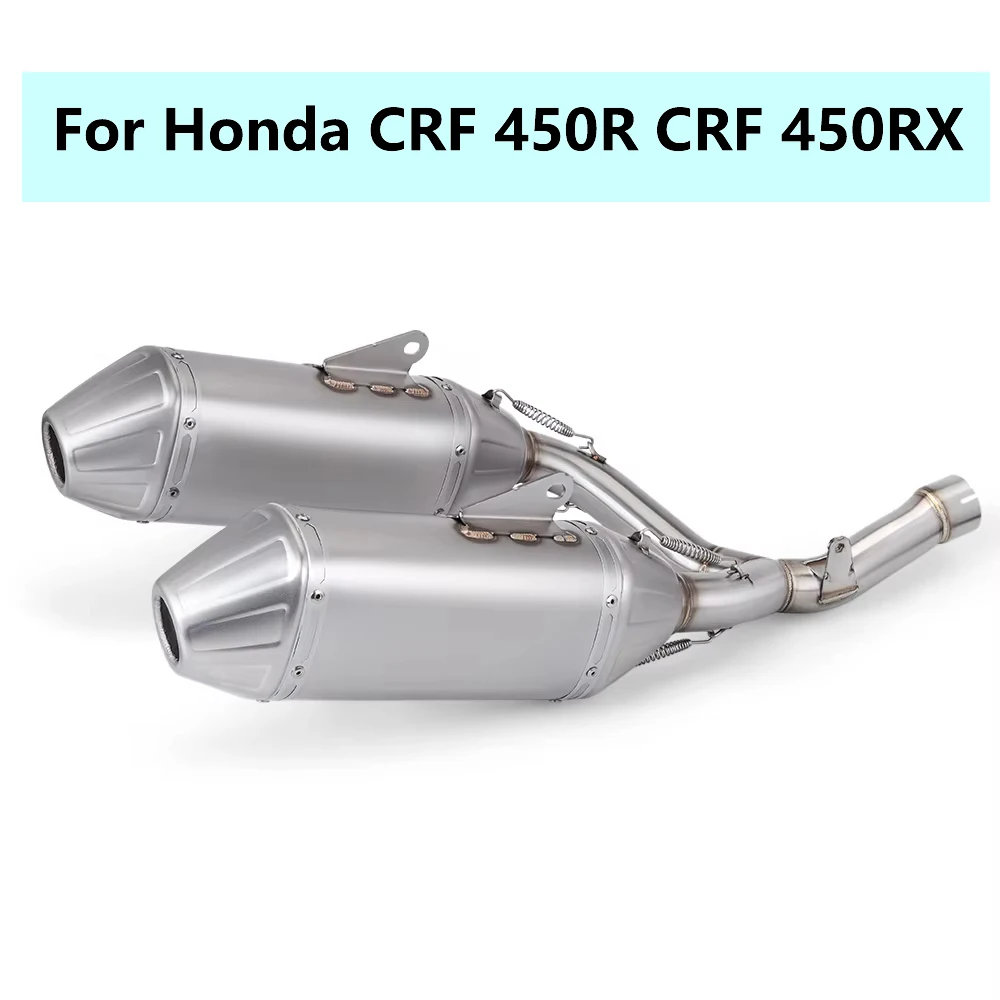 Silenciador escape inoxidable doble salida Honda CRF 450R 450RX - imagen 5