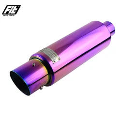 Silenciador escape universal recto 2,5 a 4 pulgadas morado