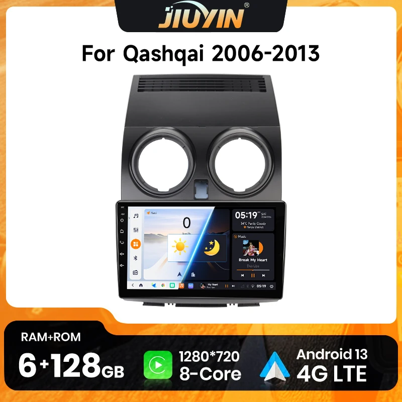 Radio Android CarPlay 4G WiFi con GPS – Nissan Qashqai J10 2006-2013