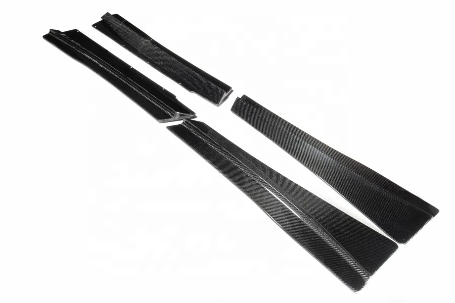 Extensiones de faldones laterales de fibra de carbono estilo RZA de 4 piezas para McLaren MP4 12C 650S - imagen 3