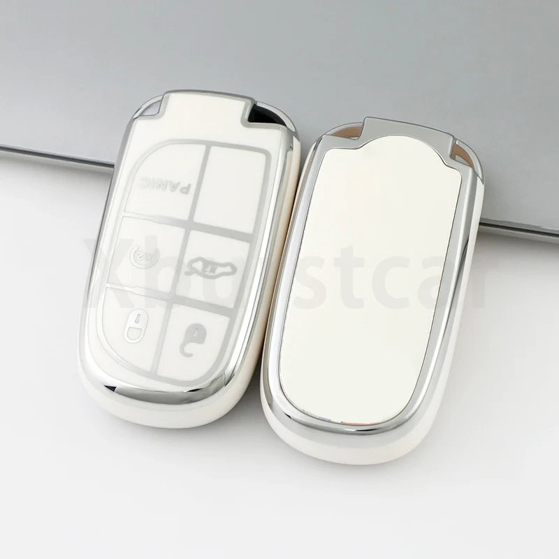 Funda llave TPU bordes plateados – Jeep Grand Cherokee Dodge Chrysler - imagen 4
