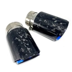 Punta de escape de acero inoxidable, efecto mármol y fibra de carbono