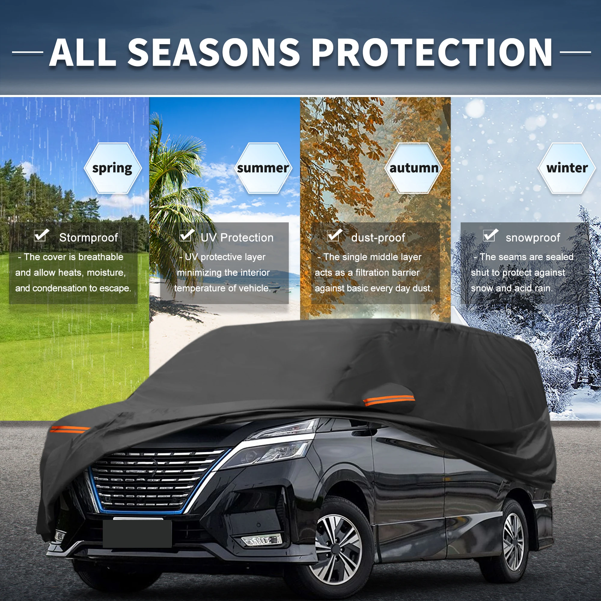 Autohaux funda impermeable Nissan Serena, aluminio y algodón