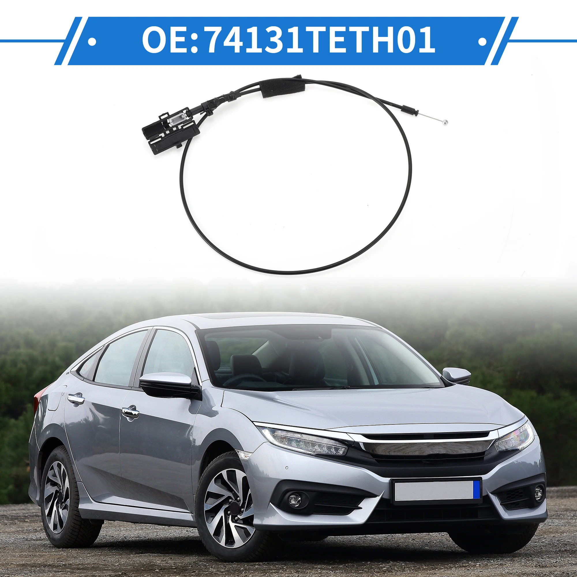 UXCELL 74131TETH01 Cable de apertura de capó Honda Civic 2016-2021 - imagen 2