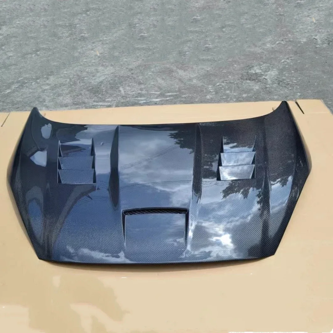 Para Ford Fiesta 2013 2014 capó de motor de fibra de carbono modificado conjunto de cubierta de motor accesorios de automóvil