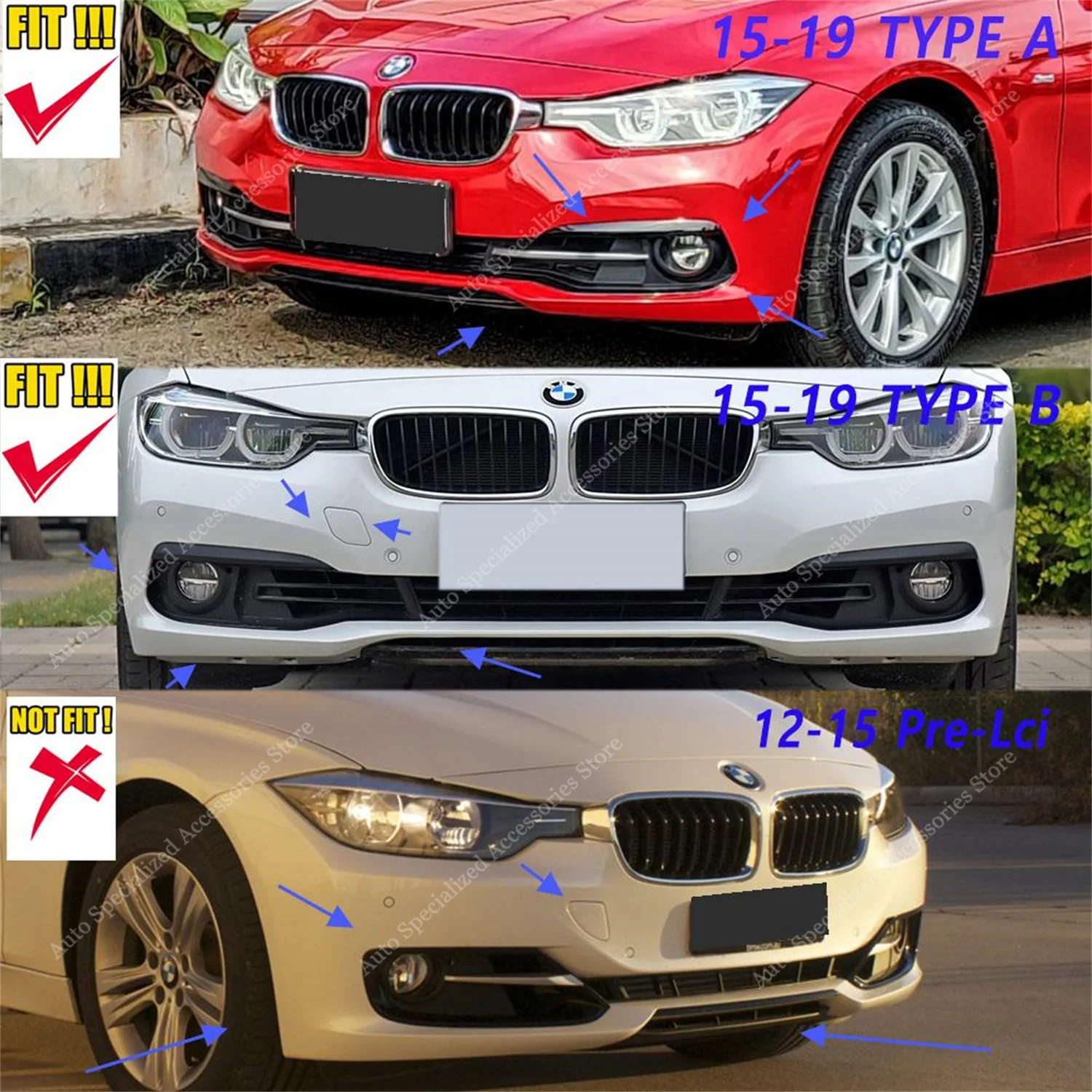 Separador parachoques delantero BMW F30 F31 320d 320i no M 2015-2019 - imagen 3