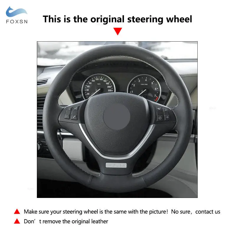 Cubierta Volante BMW X5 E70 2006-2013 X6 E71 2008-2014 E72 2009-2010 Cuero - imagen 5