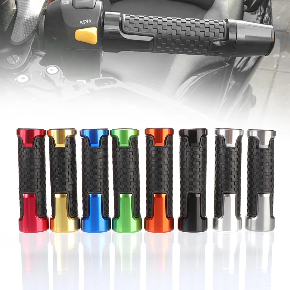 Puños universales de moto de aluminio CNC y goma, manillar de 22 mm