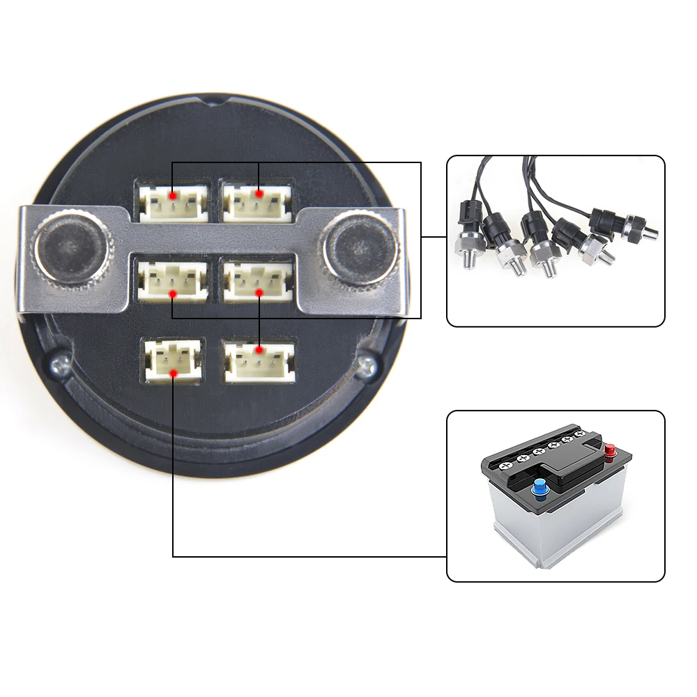 Manómetro suspensión neumática FIVE LED 1/8 NPT universal - imagen 4