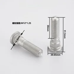 Espárrago de rueda estriado Nissan M12x1,25 – 48,5/51,5 mm