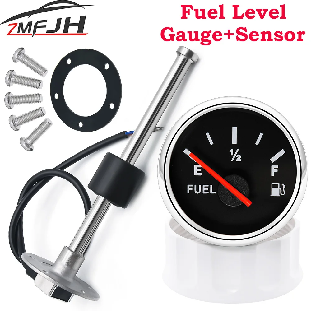 Indicador nivel combustible 52mm retroiluminación roja 0-190ohm – Coche Barco