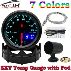 Indicador temperatura escape EGT 52mm LED 7 colores con sensor