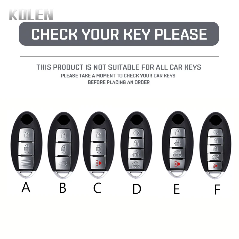 Funda llave Nissan fibra carbono ABS para Qashqai, Juke, X-Trail - imagen 2