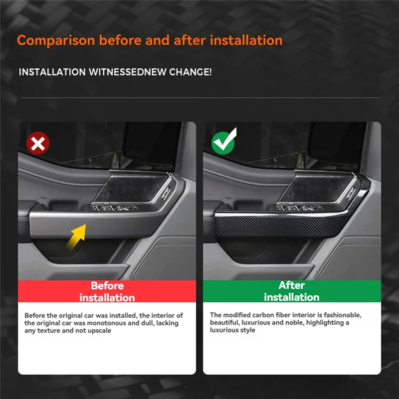 Manija puerta interior fibra de carbono Ford F-150 Raptor R - imagen 3