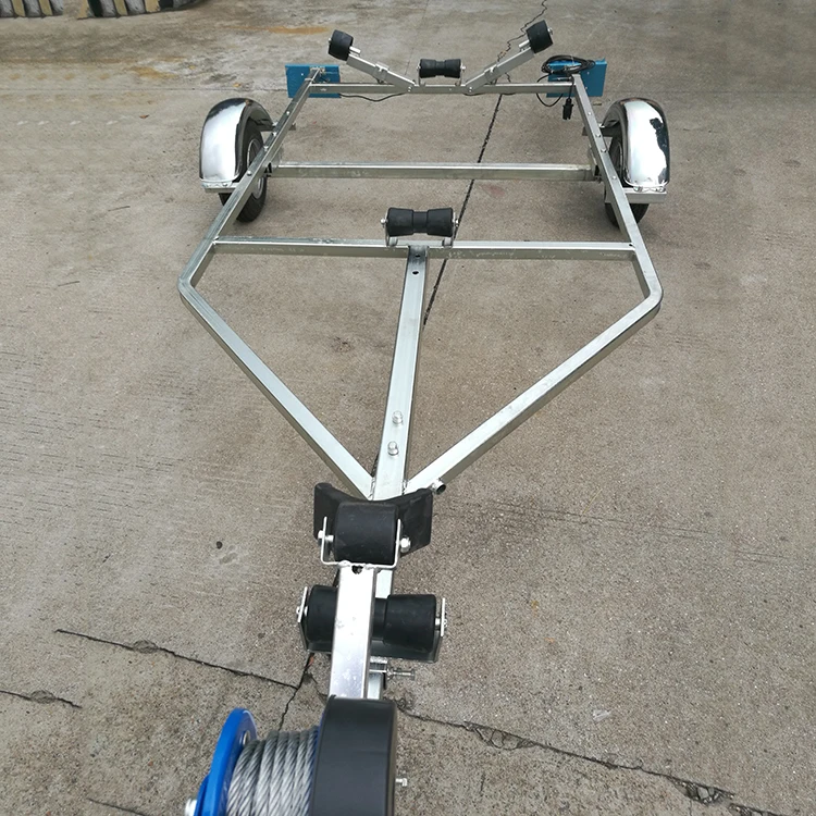 Remolque de barco con ruedas galvanizadas
