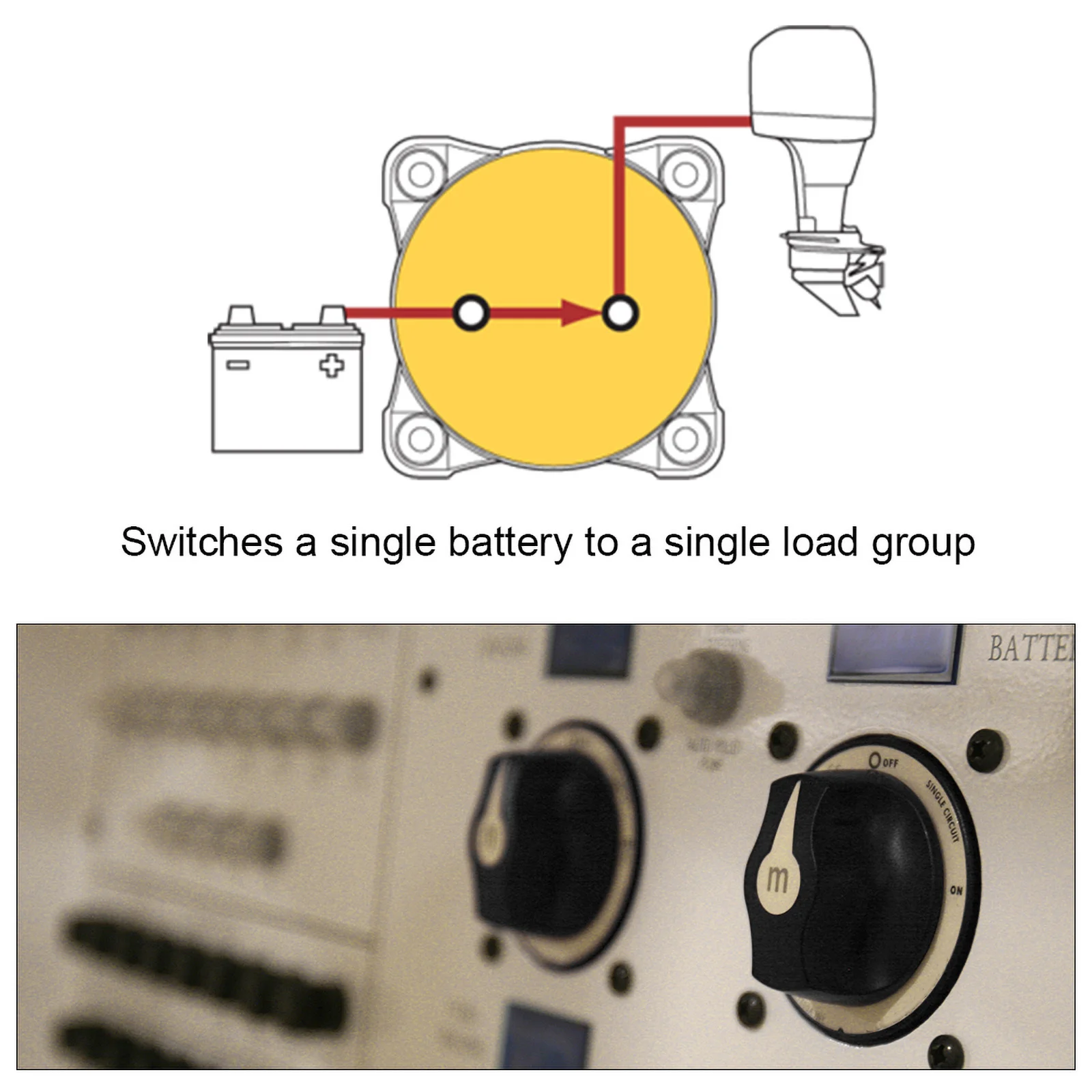 Selector de batería para camper, coche, camión o barco