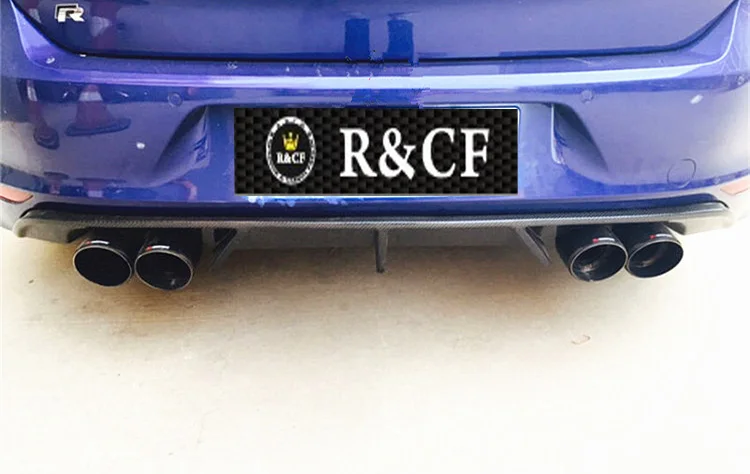 Alerón difusor labio parachoques trasero fibra carbono RZA – Golf MK7R - imagen 3
