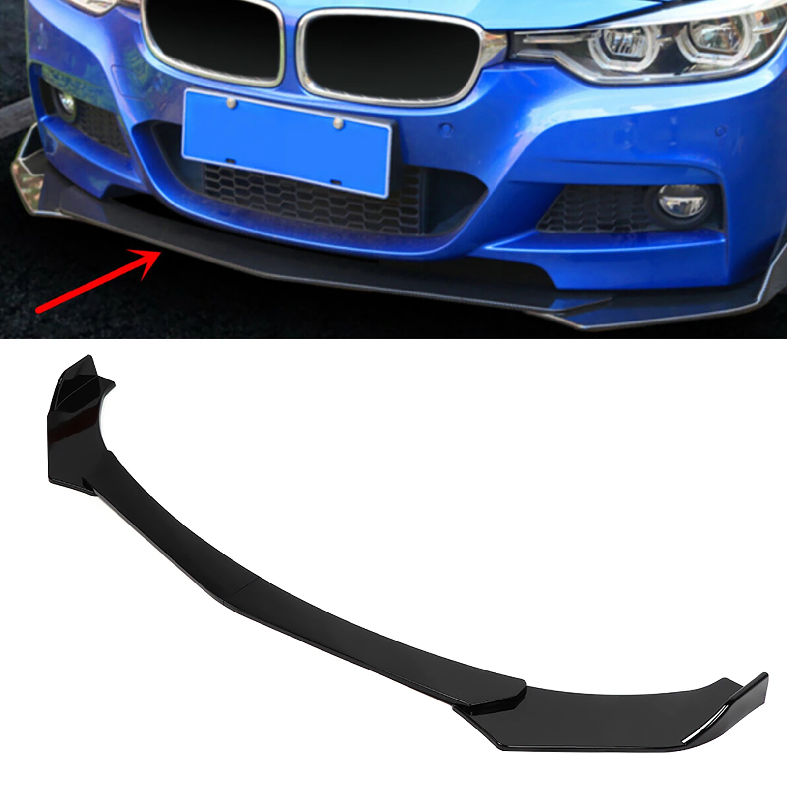 Kit carrocería Mitsubishi Lancer: parachoques, splitter y alerón negro - imagen 4