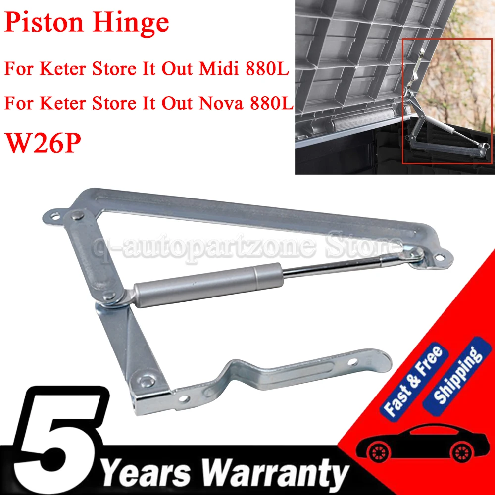 Bisagra con pistón Keter W26P para Store It Out Midi y Nova 880L