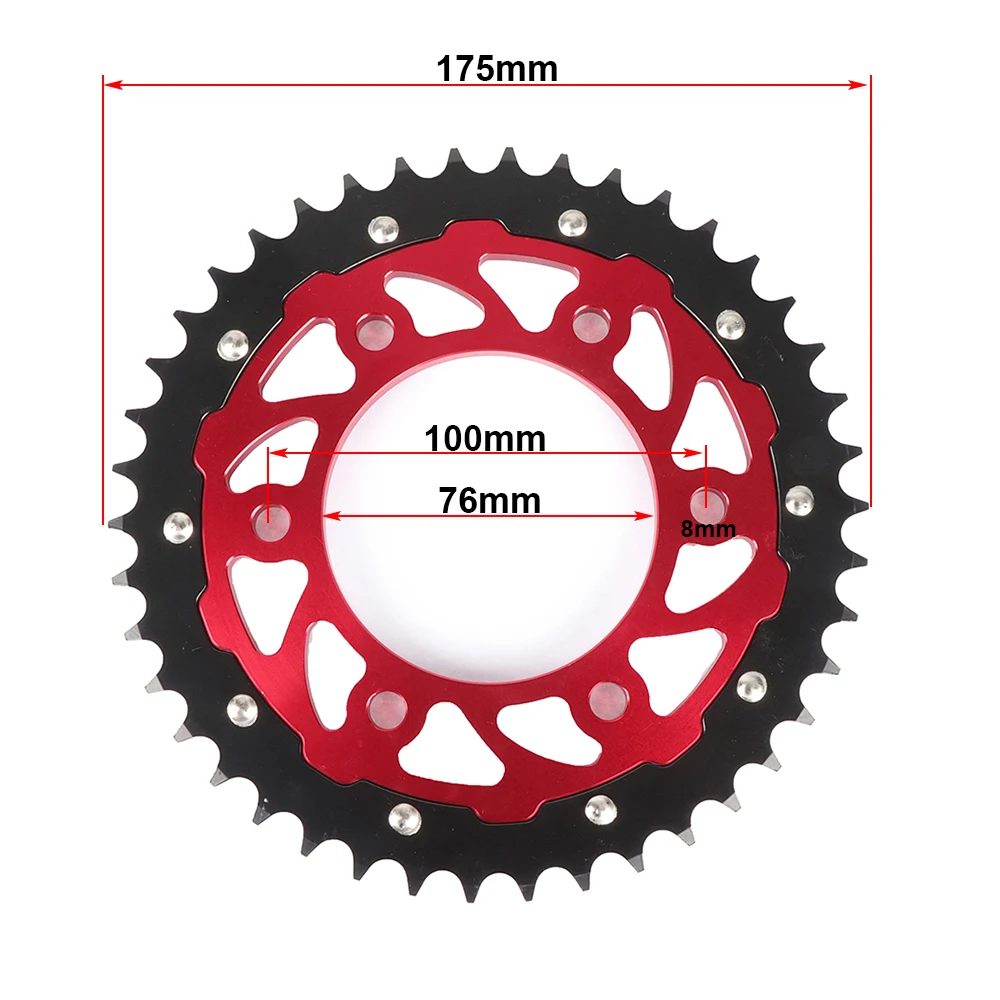 Piñón trasero 42T 76mm para pit bike motocross – seis tacos - imagen 5